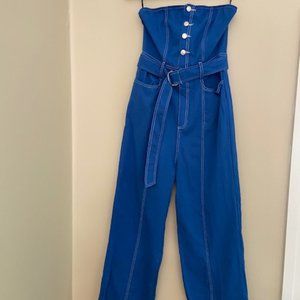 Royal Blue Buttoned Jumpsuit